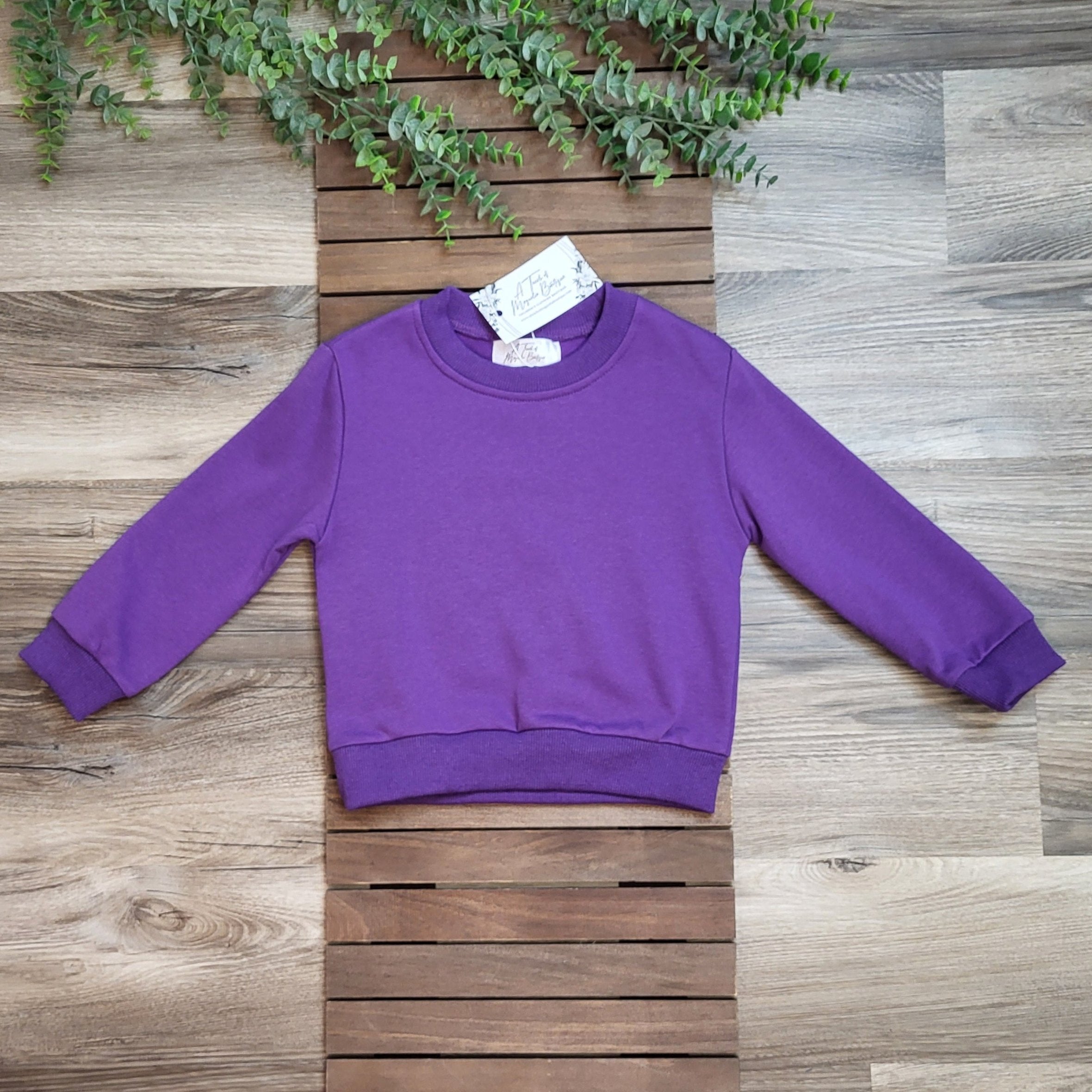 Girls Purple Crew Neck Top  A Touch of Magnolia Boutique   