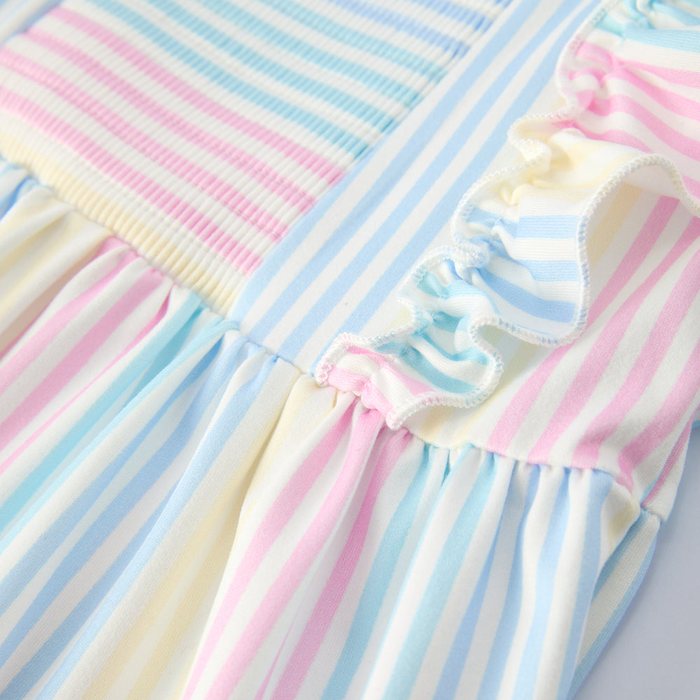 Striped Ruffle Smocked Dress A Touch of Magnolia Boutique
