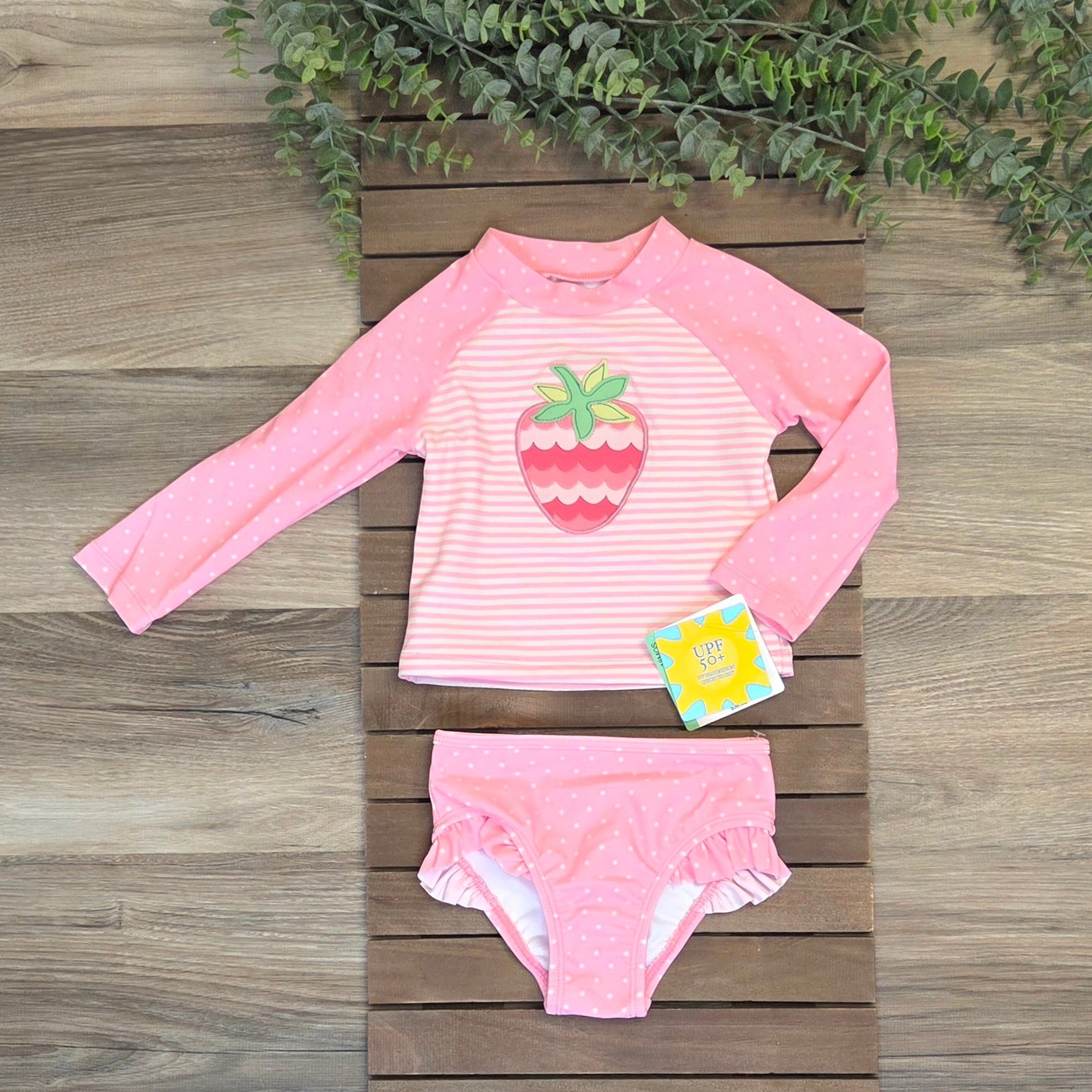 Baby Girl Strawberry 2 pc Rashguard Swim A Touch of Magnolia Boutique