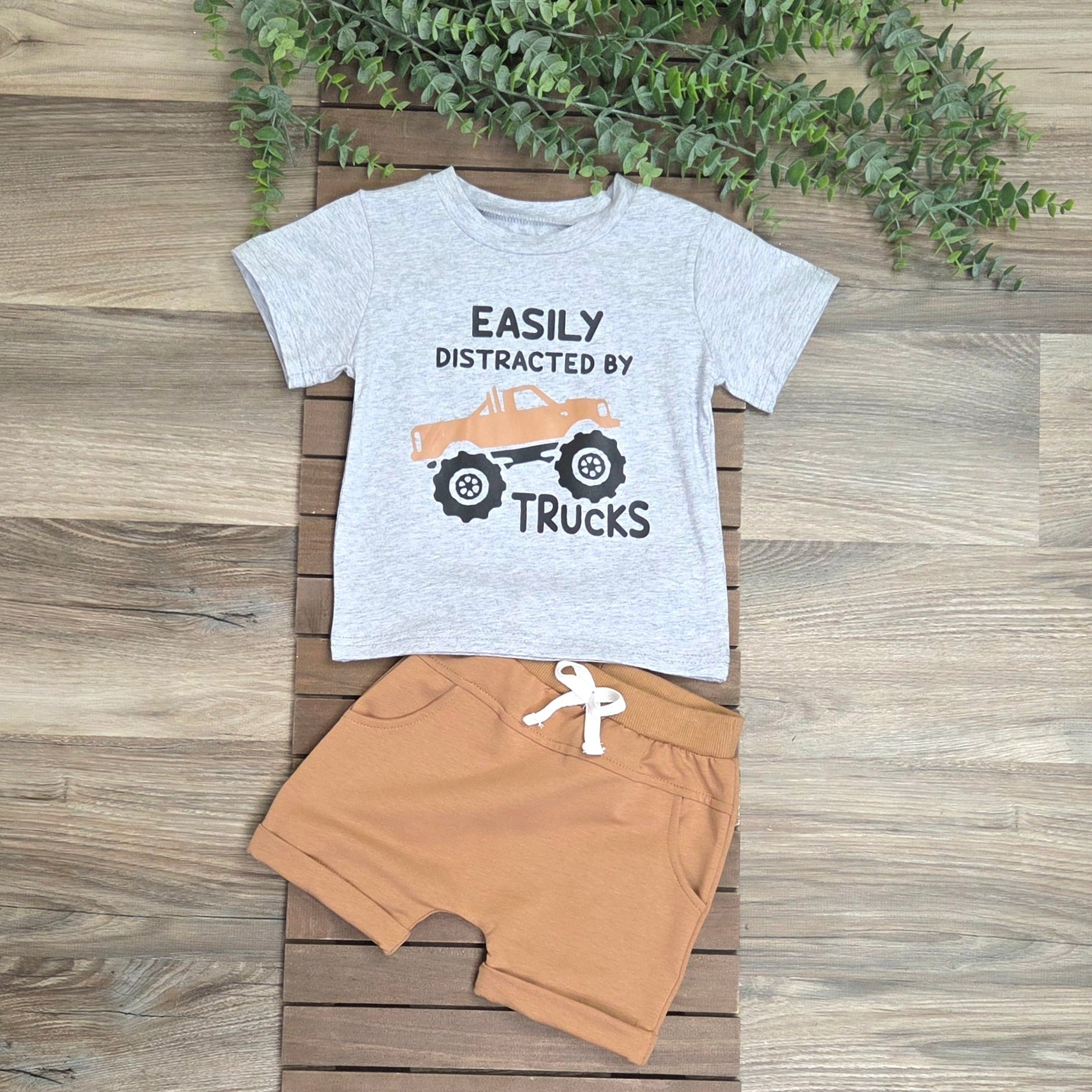 Easily Distracted by Trucks Shorts Set A Touch of Magnolia Boutique