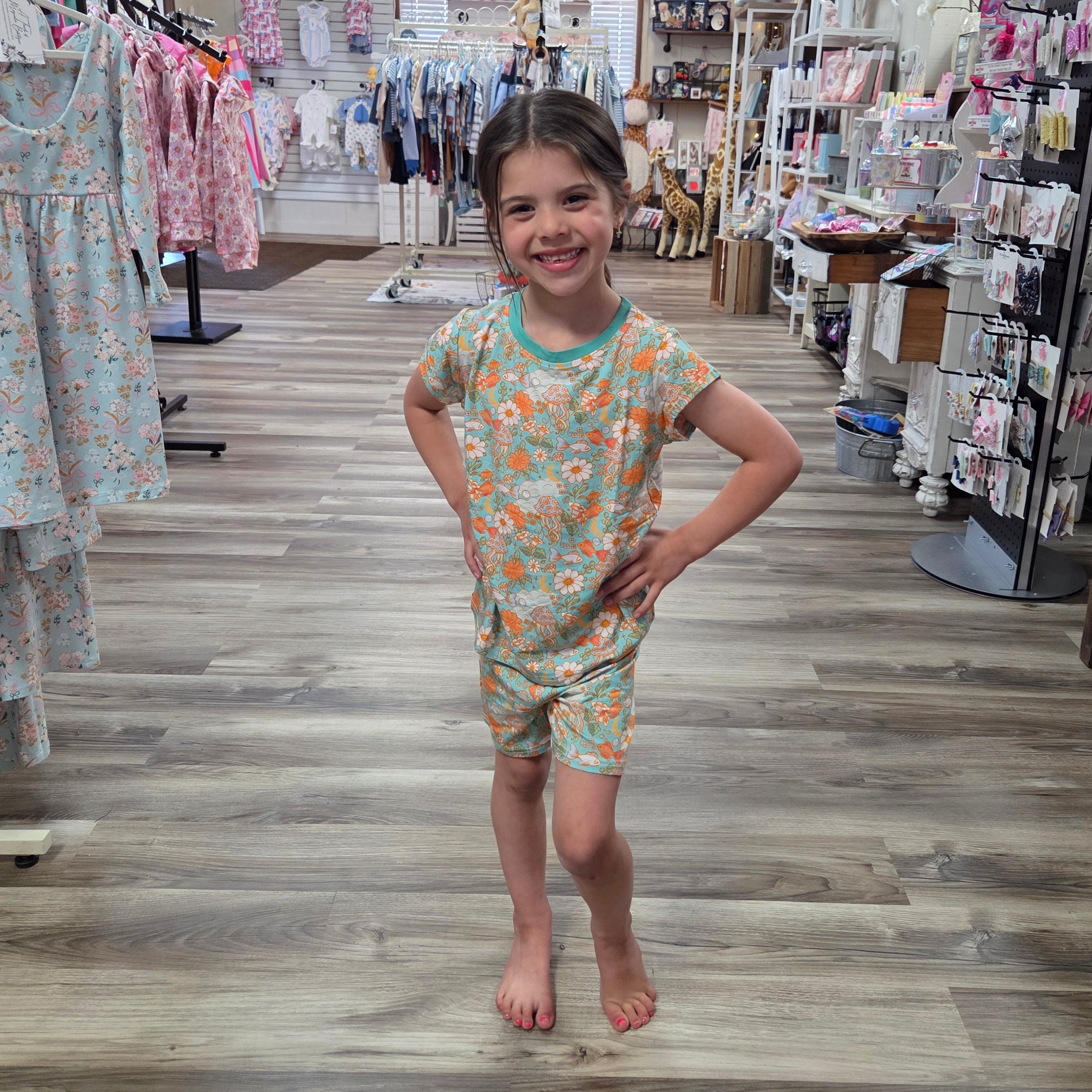 Bamboo Colorful Reef Shorts Set Pajamas A Touch of Magnolia Boutique