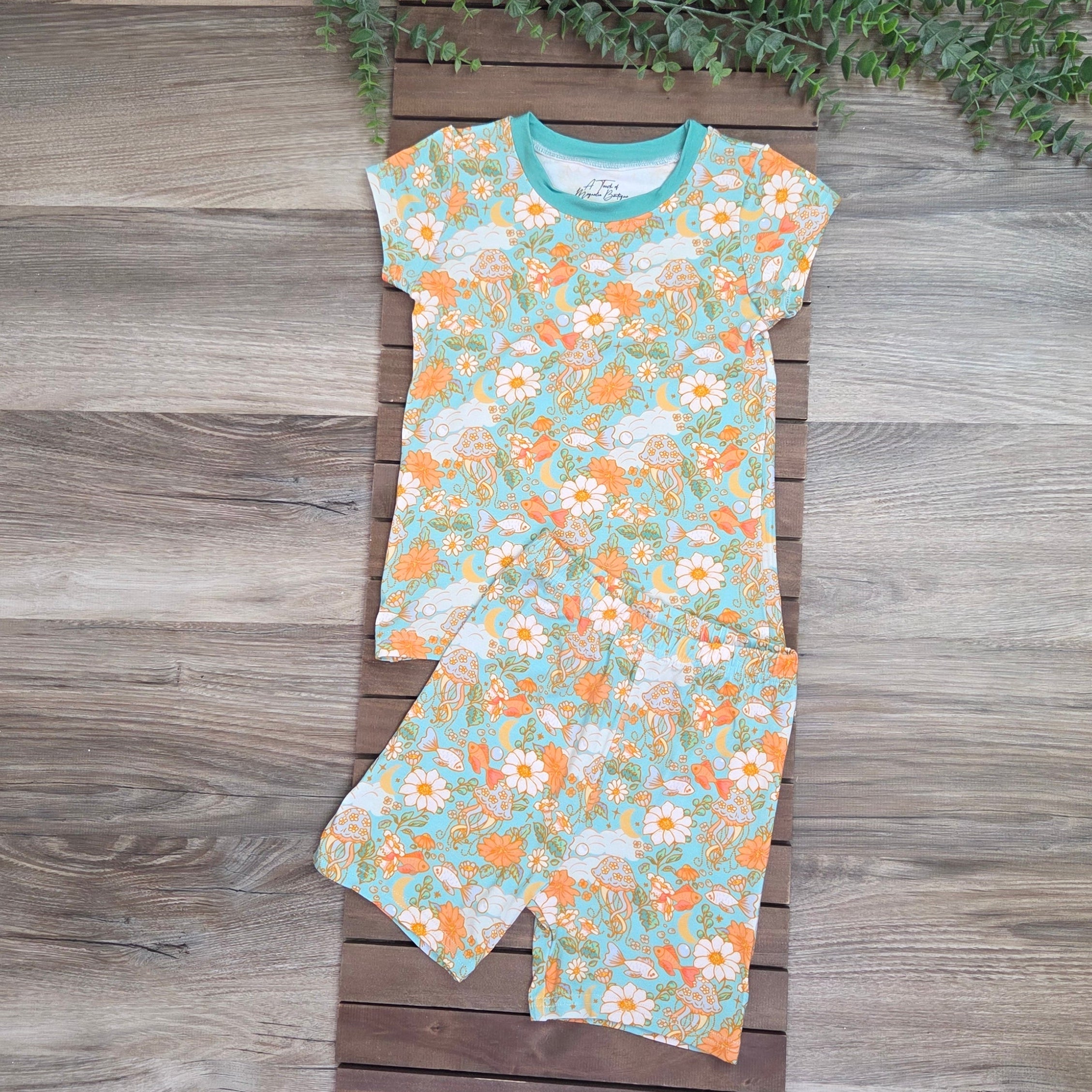Bamboo Colorful Reef Shorts Set Pajamas A Touch of Magnolia Boutique