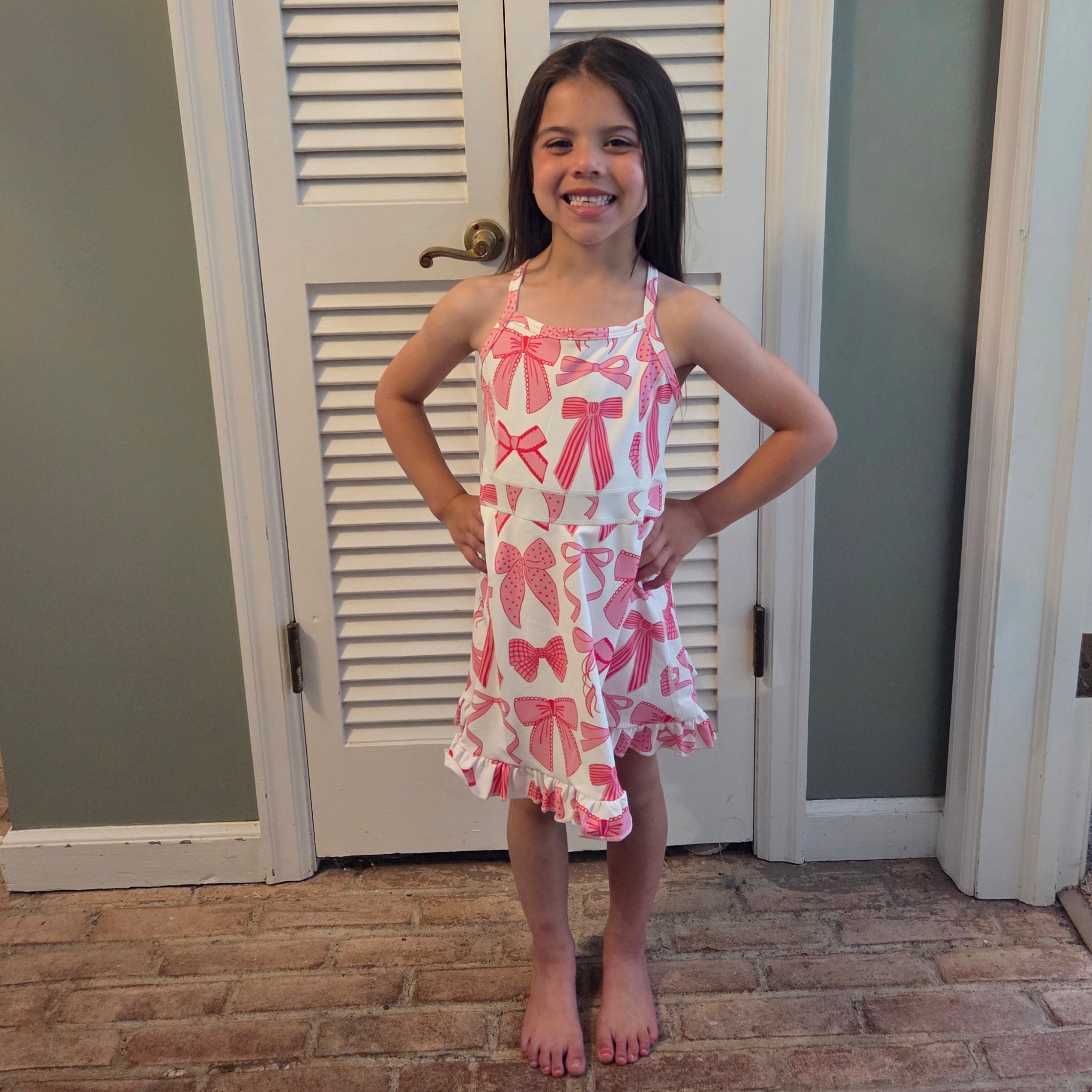 Pink Bows Athletic Yoga Dress A Touch of Magnolia Boutique