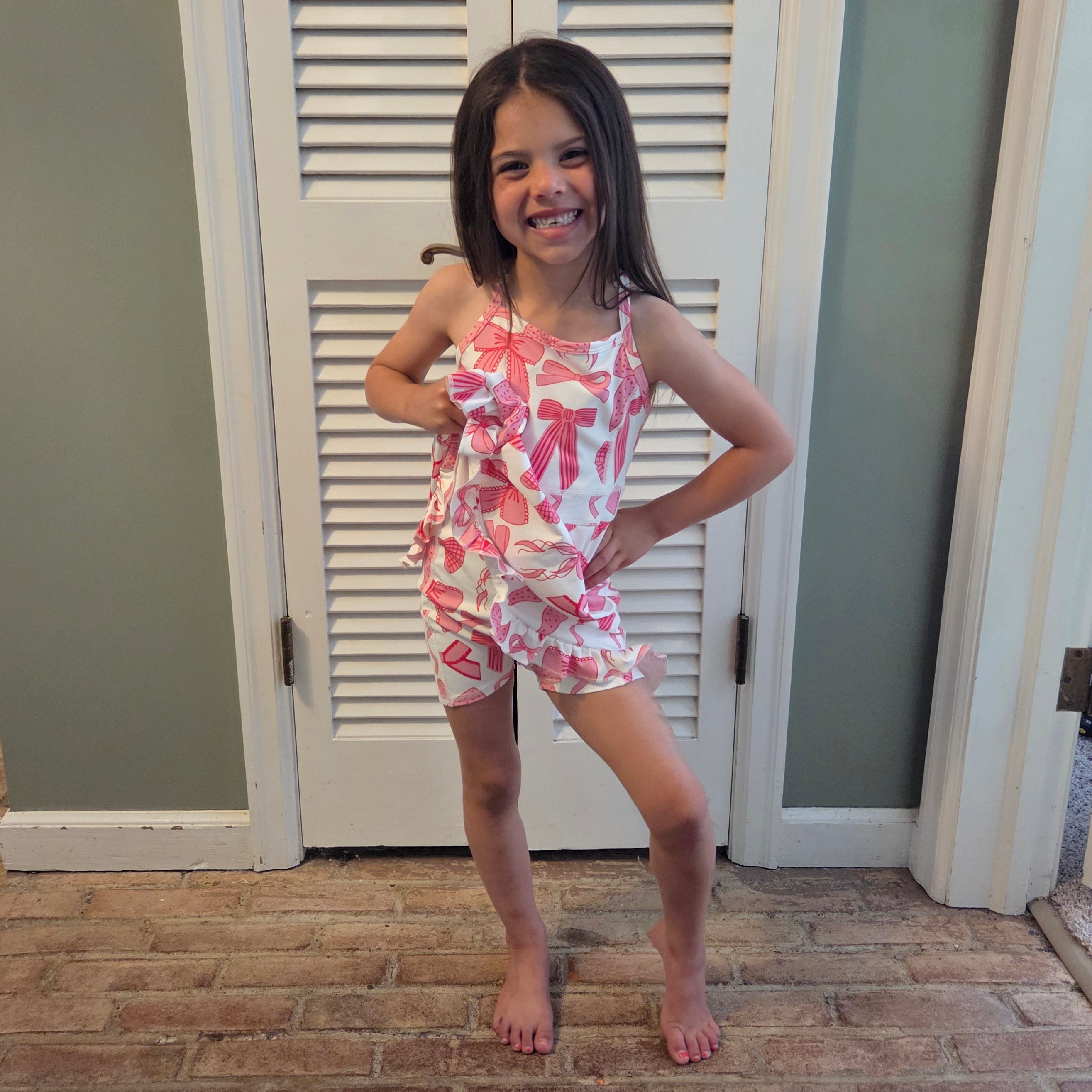 Pink Bows Athletic Yoga Dress A Touch of Magnolia Boutique