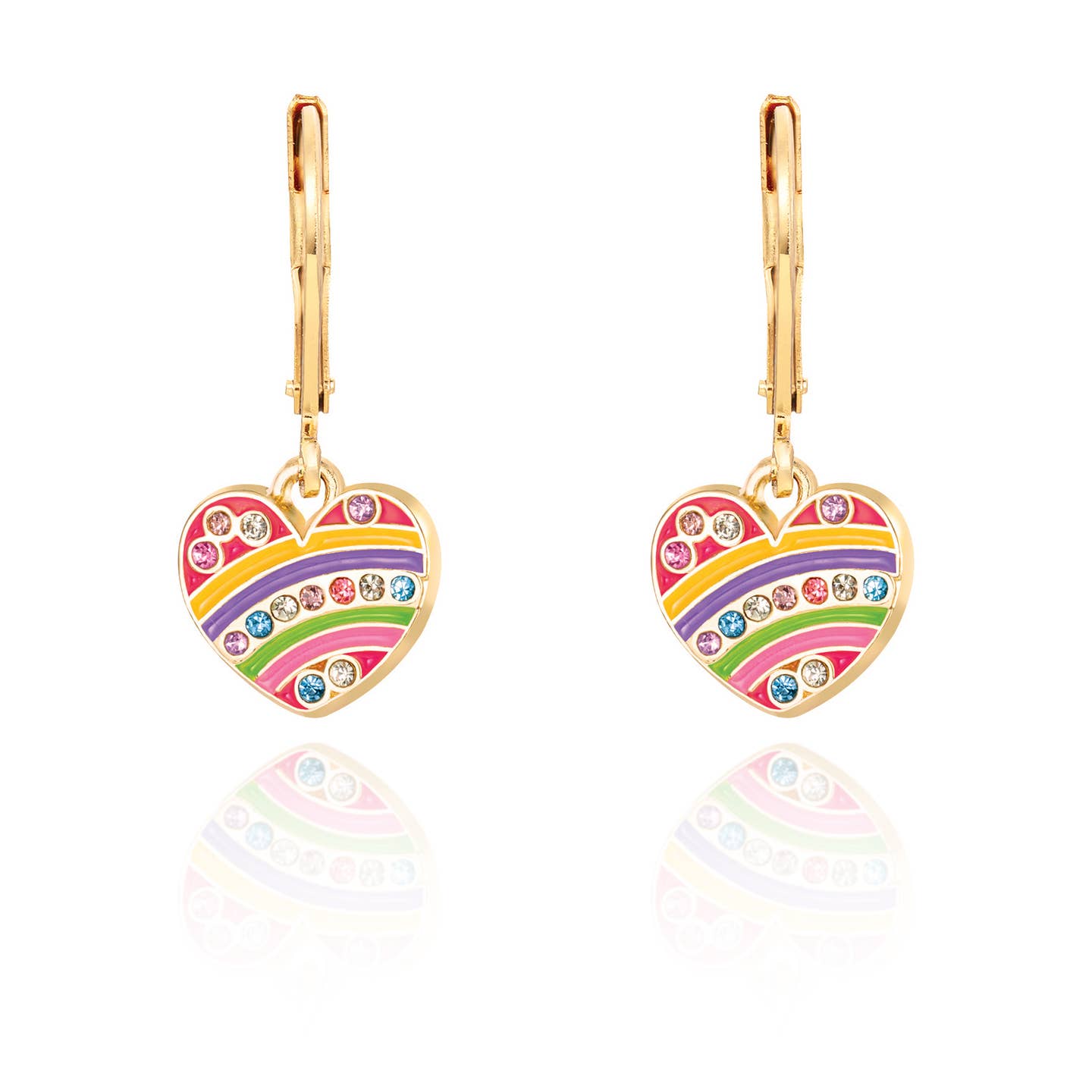 Crystal Rainbow Heart | Leverback Dangle Earrings A Touch of Magnolia Boutique
