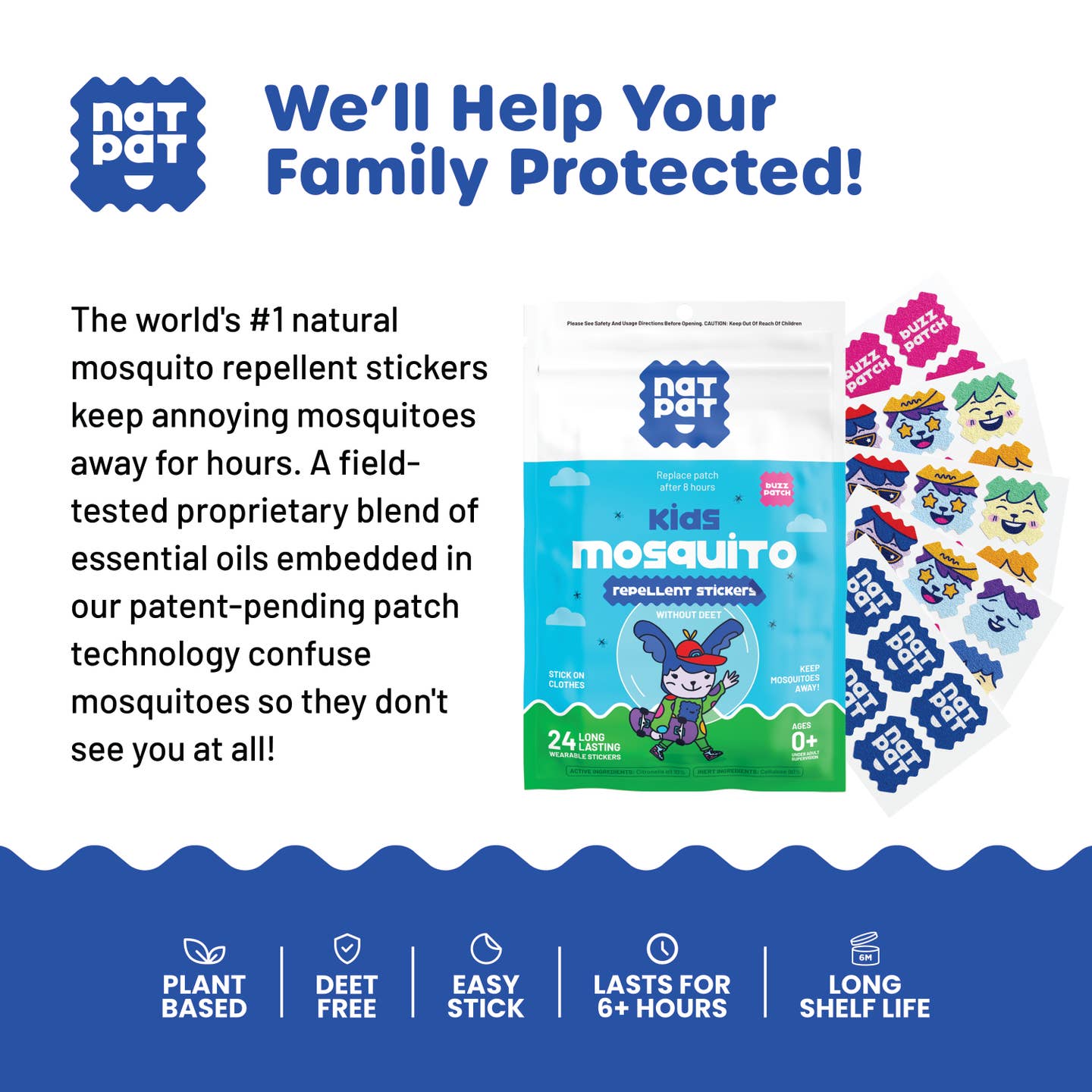 NATPAT Mosquito repellent stickers A Touch of Magnolia Boutique