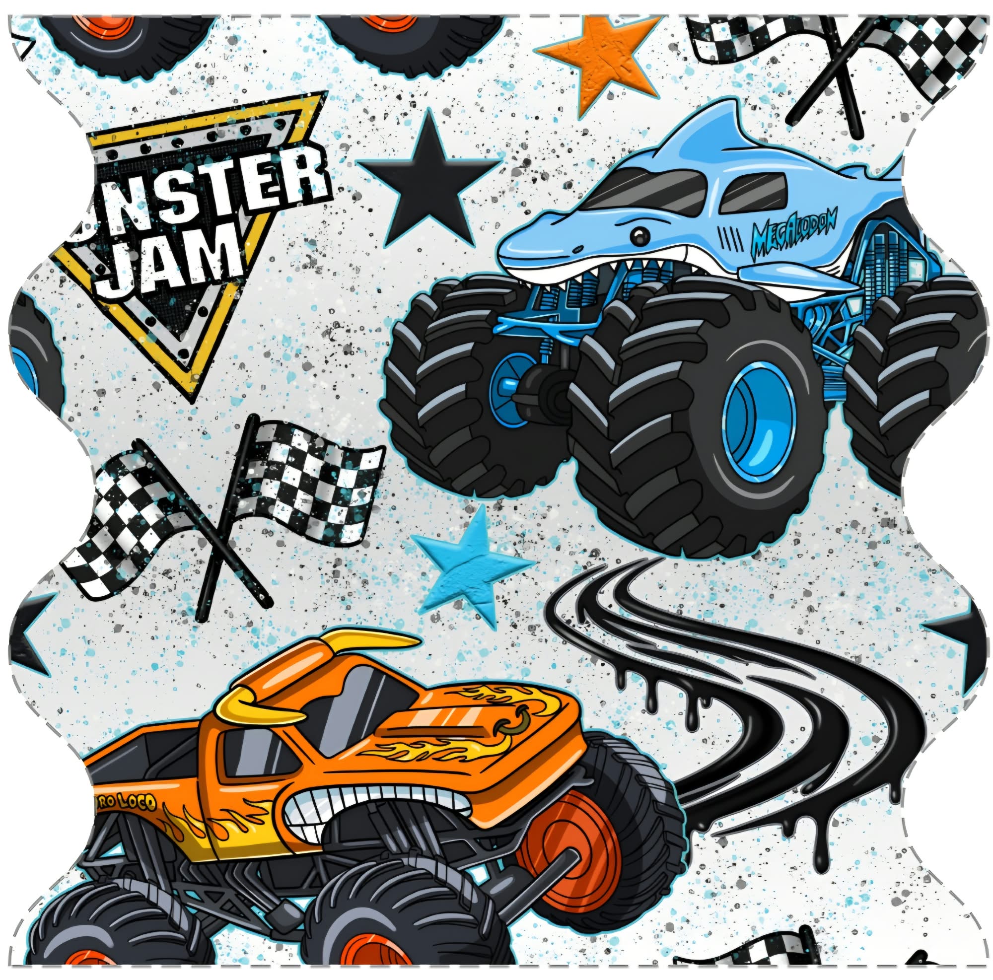 Bamboo El Toro Loco & Megalodon Monster Truck Two-Piece Pajama Set A Touch of Magnolia Boutique