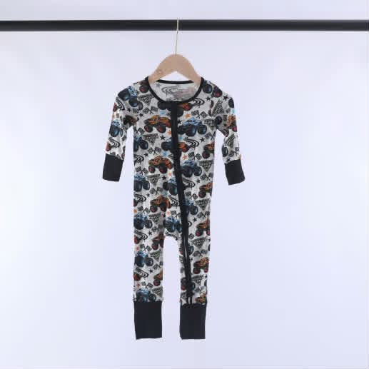 Bamboo El Toro Loco & Megalodon Monster Truck Baby Zipper Romper & Sleeper A Touch of Magnolia Boutique