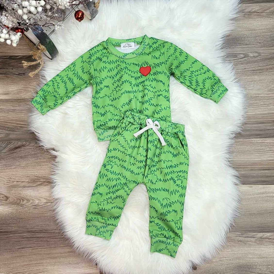 Green Jogger Set-Unisex Baby & Young Toddler Set  A Touch of Magnolia Boutique   