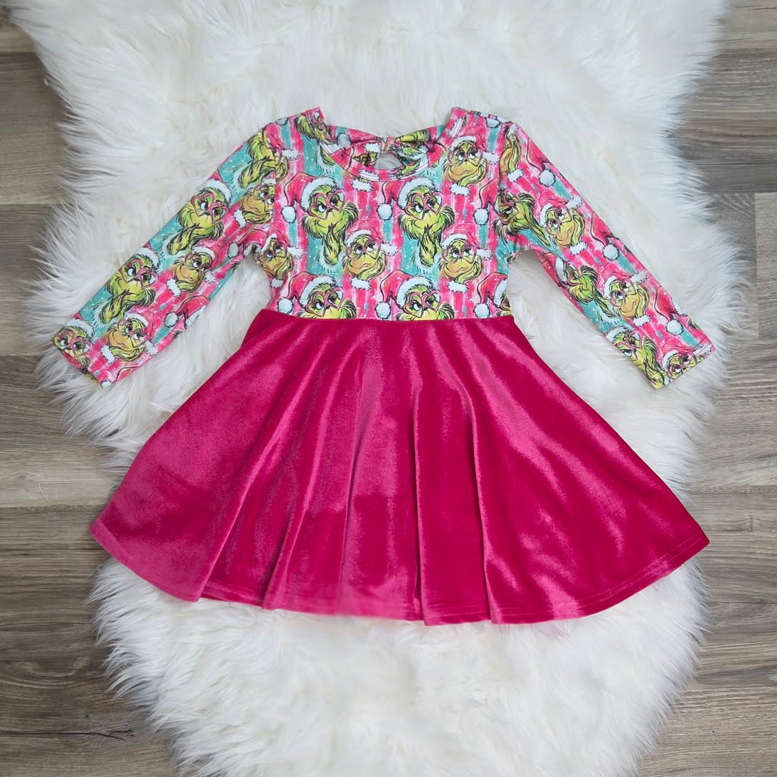 A Very Grinchy Christmas Velvet Twirl Dress A Touch of Magnolia Boutique