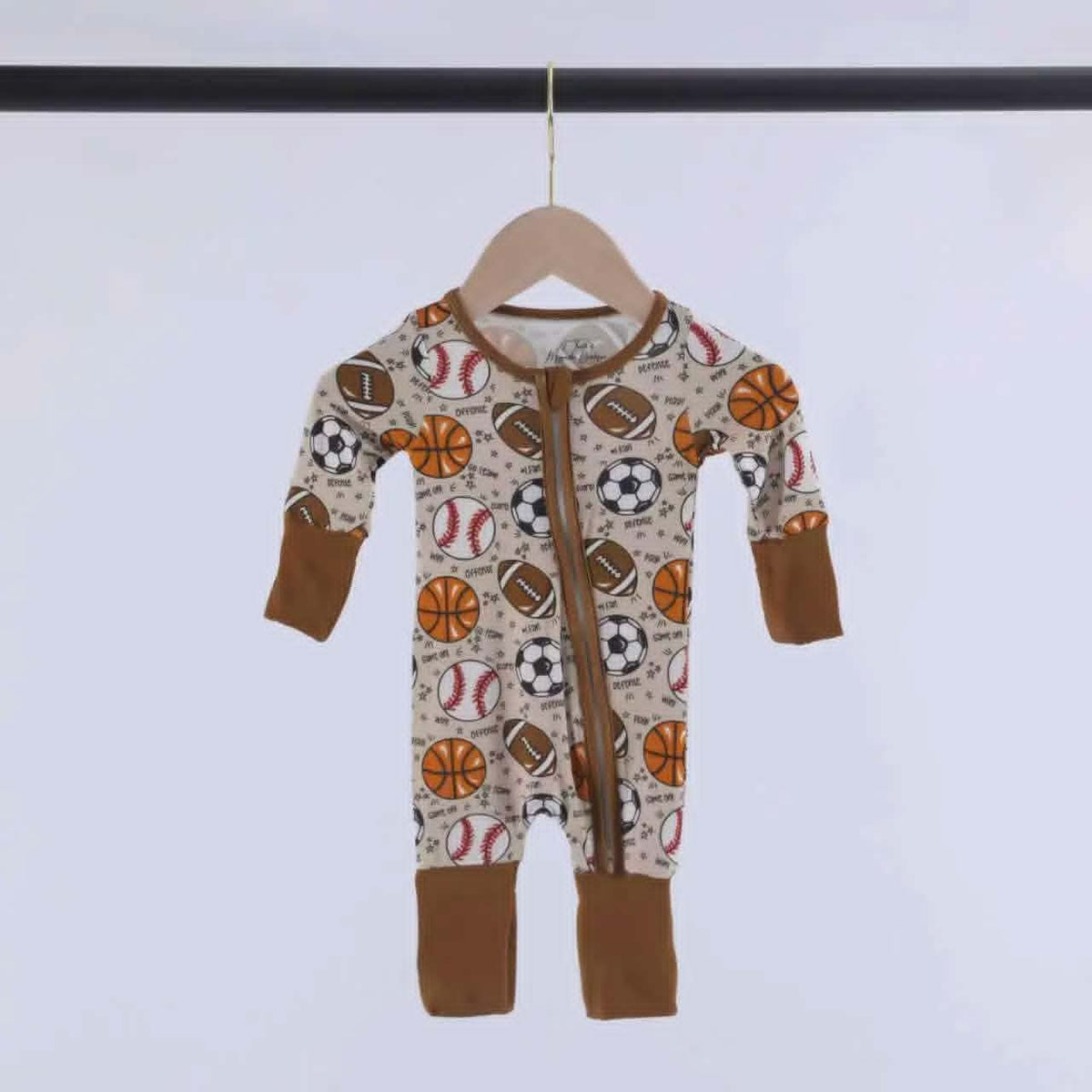 Bamboo All Star Sports Baby Zipper Romper & Sleeper A Touch of Magnolia Boutique