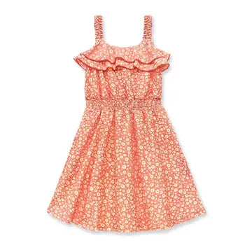 Girl's Floral Dress w/ Smocking Waist Salmon Tween line A Touch of Magnolia Boutique