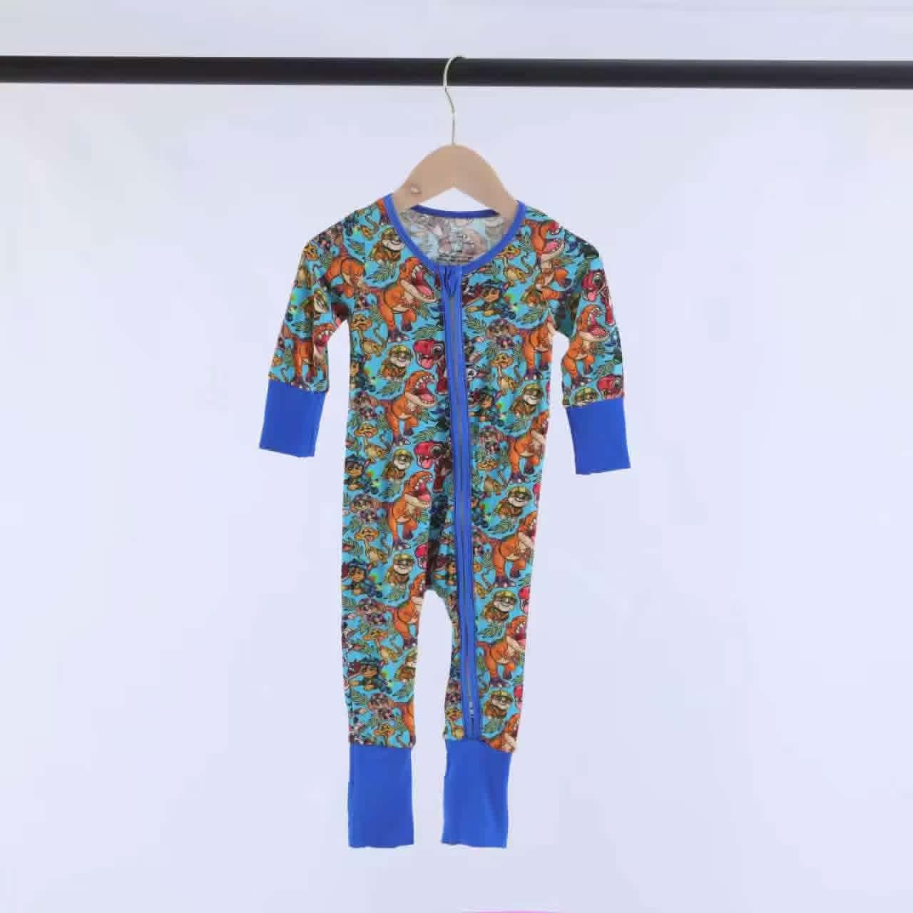 Bamboo Dino Rescue Pups Baby Zipper Romper & Sleeper A Touch of Magnolia Boutique