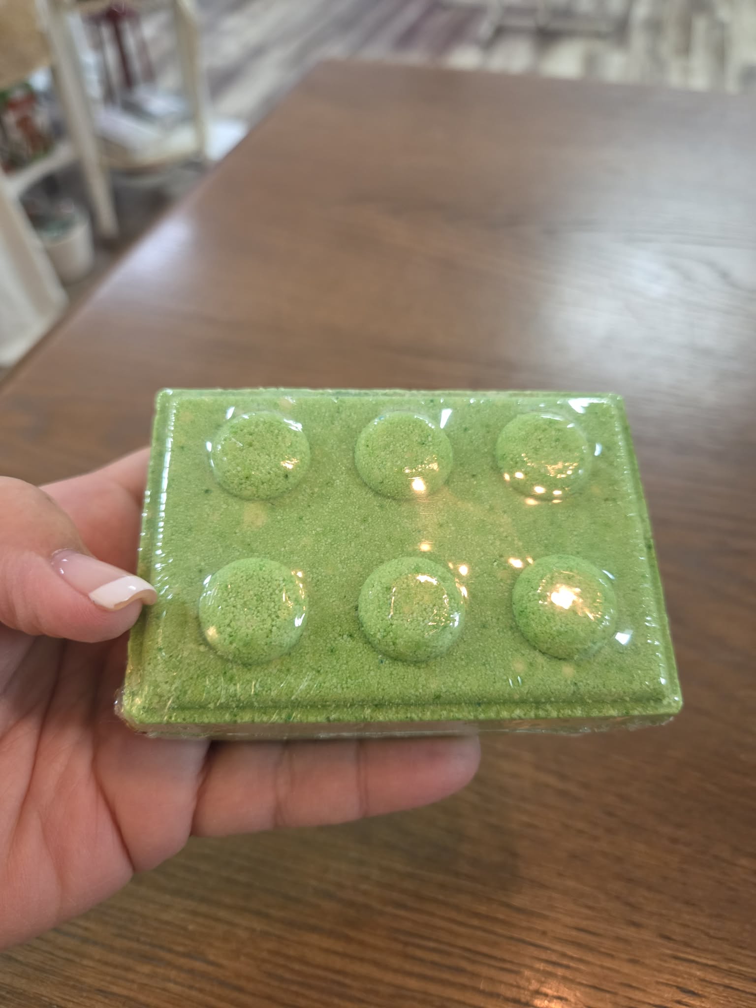 Building Block Bath Bomb with toy Car Inside A Touch of Magnolia Boutique Sour Apple