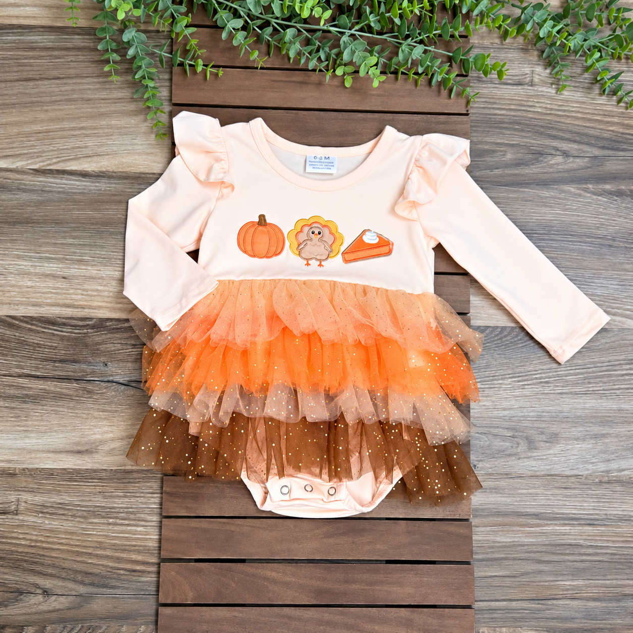 Pumpkin Pie Cutie Thanksgiving Tulle Skirted Onesie A Touch of Magnolia Boutique