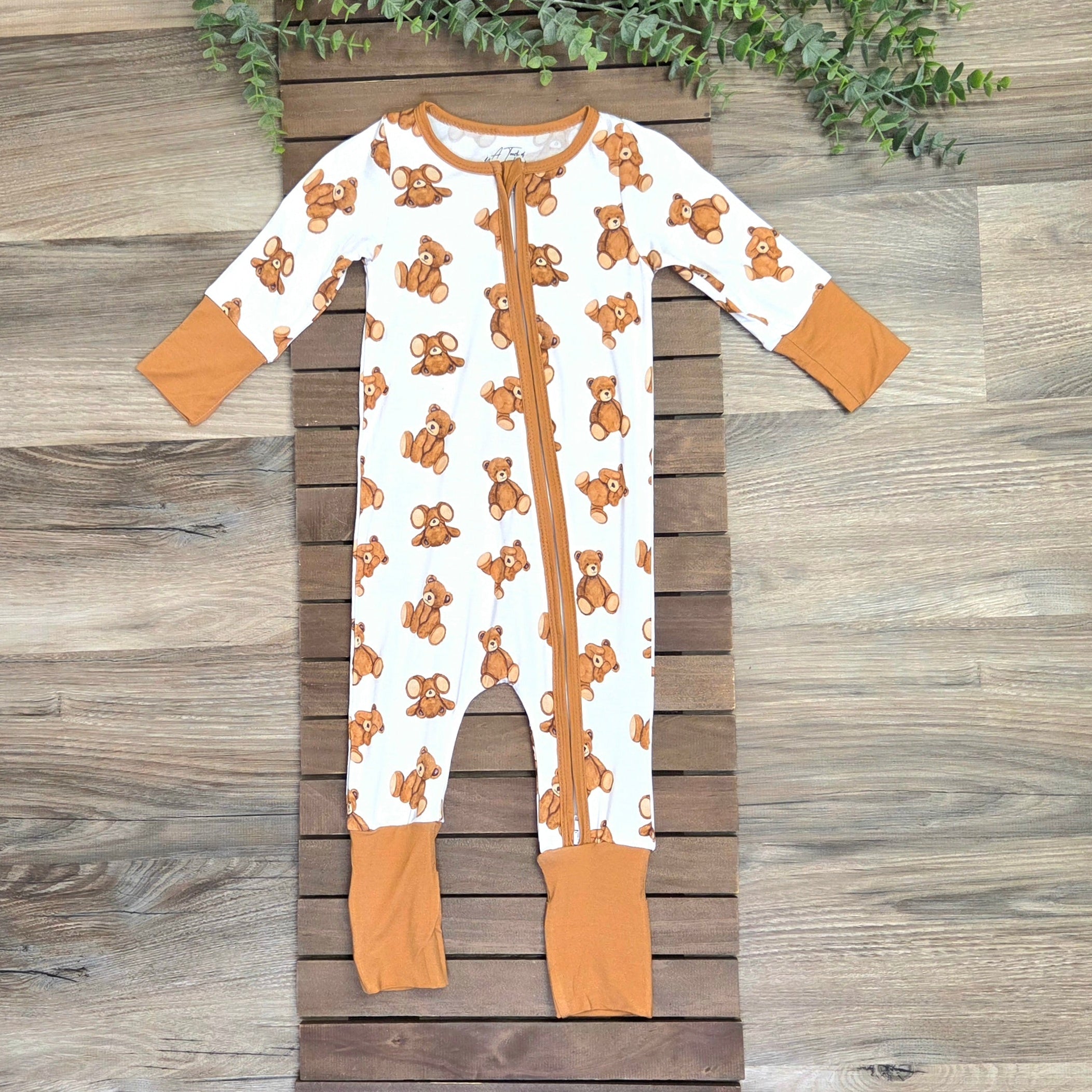 Bamboo Teddy Bear Zippie Romper/Sleeper A Touch of Magnolia Boutique