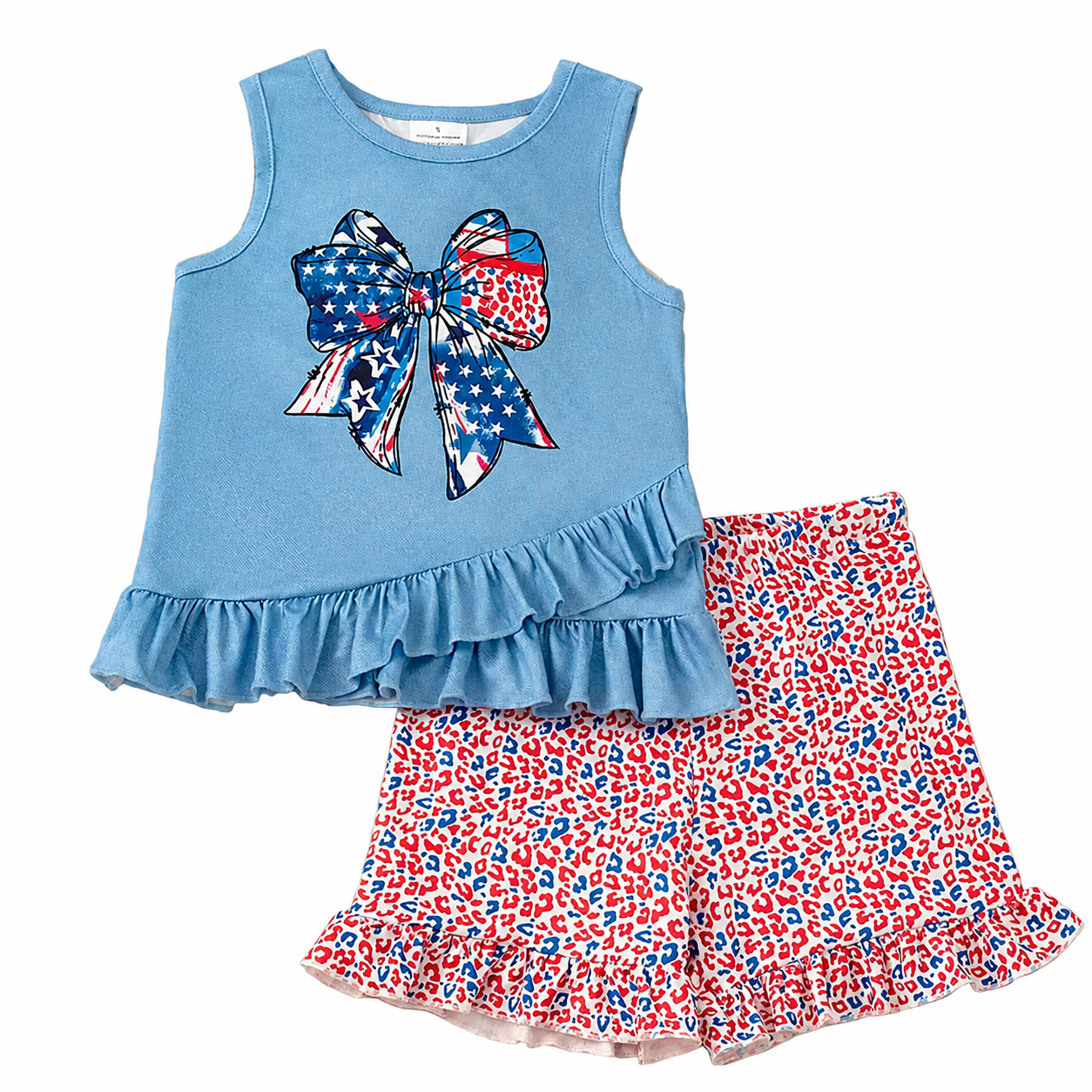 Stars & Stripes Bow Ruffle Shorts Set A Touch of Magnolia Boutique