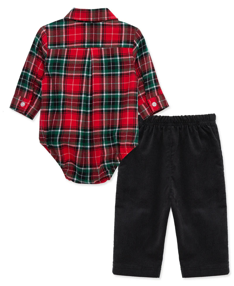 Baby Boy Party Pups Plaid Pant Set A Touch of Magnolia Boutique