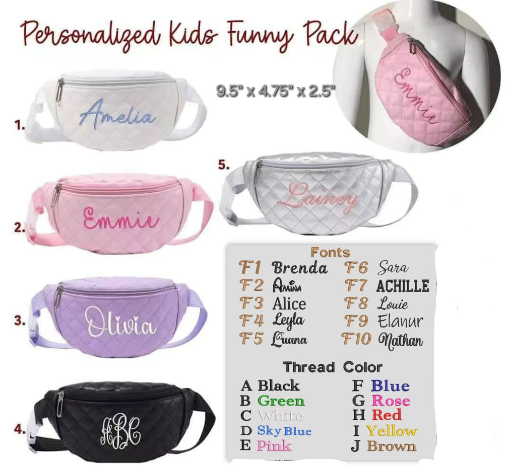 Pre-Order Personalized Embroidered Kids Belt Bag  A Touch of Magnolia Boutique   