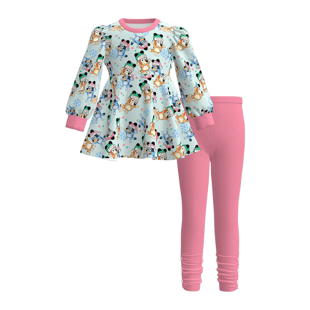 Holiday Heelers Top and Pink Pants Set A Touch of Magnolia Boutique