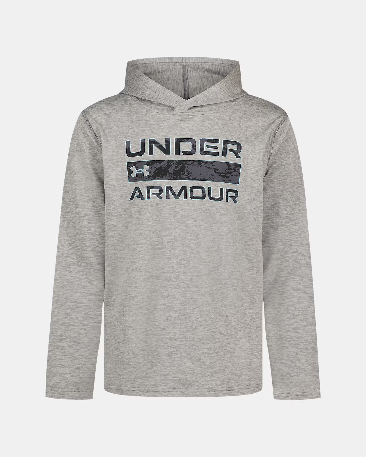 Under Armour® Stacked Logo Long Sleeve Hooded Top-Titanium A Touch of Magnolia Boutique