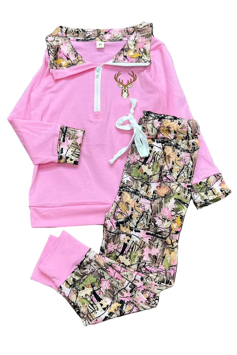Pretty In Pink Deer Camo Jogger Set A Touch of Magnolia Boutique