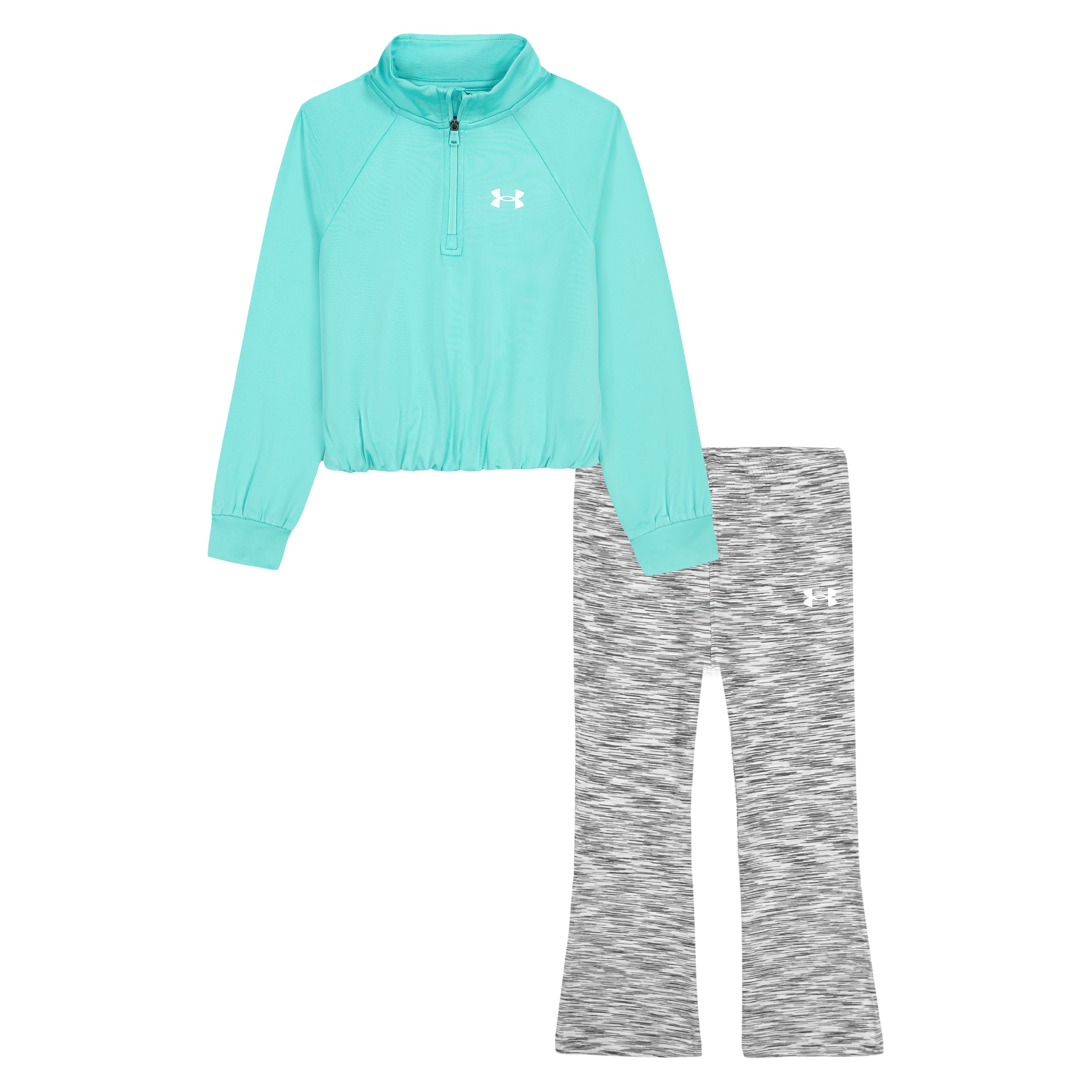 Under Armour® 1/4 Zip Neo Turquoise Top and Flare Legging Set A Touch of Magnolia Boutique
