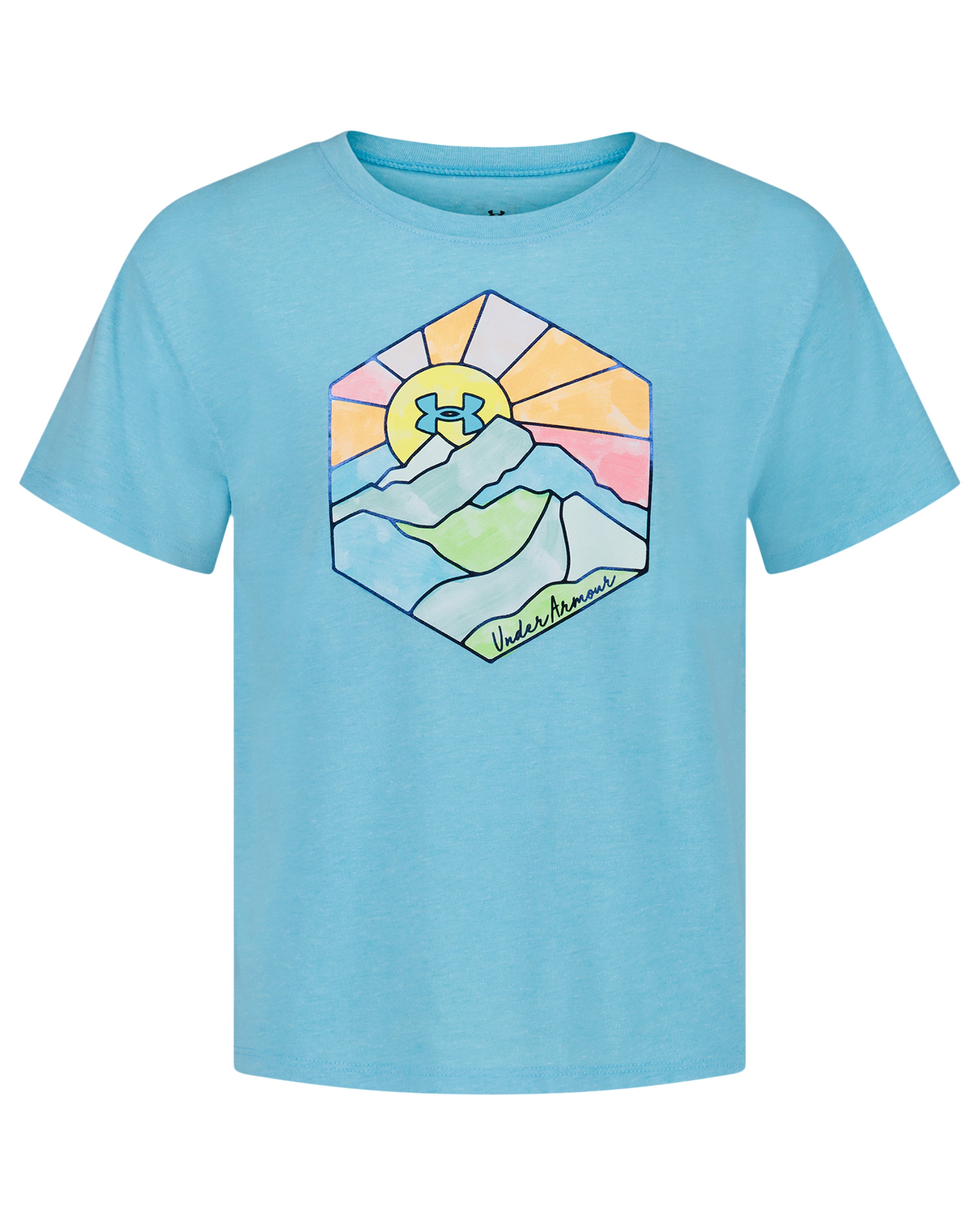 Under Armour® Youth Girls Stained Glass Tee-Fresco Blue A Touch of Magnolia Boutique