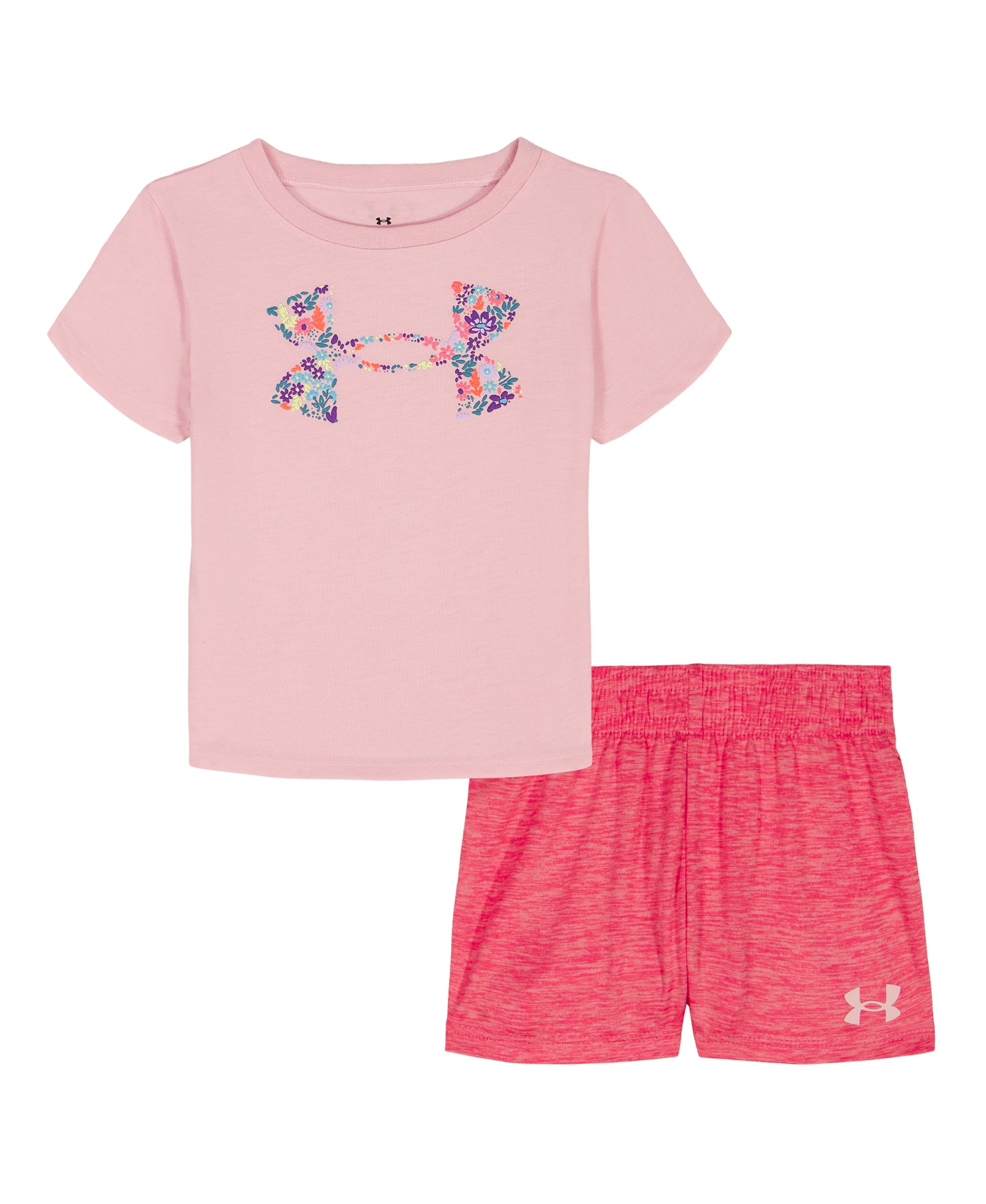 Under Armour® Ditsy Logo Shorts Set-Prime Pink A Touch of Magnolia Boutique