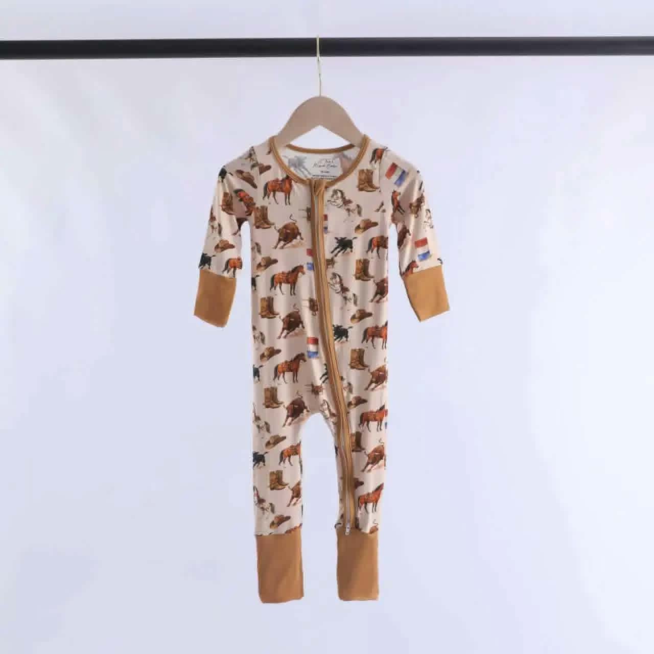 Bamboo Rodeo Ready Baby Zipper Romper & Sleeper A Touch of Magnolia Boutique