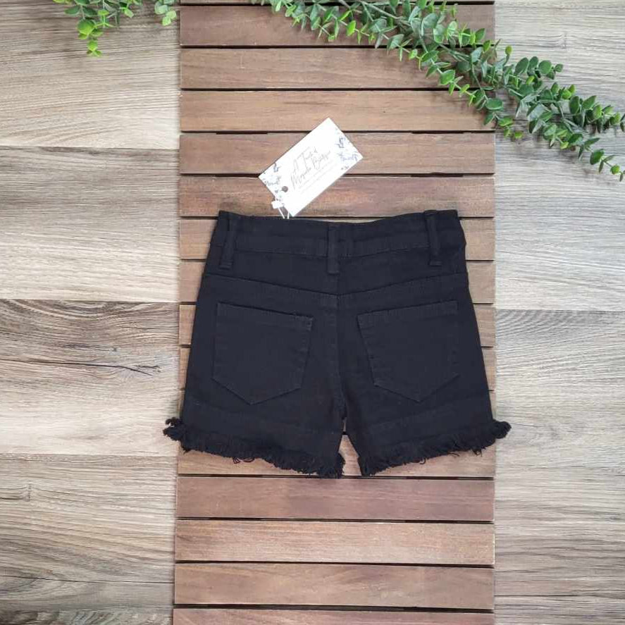 Black Denim Shorts w/ frayed hem A Touch of Magnolia Boutique