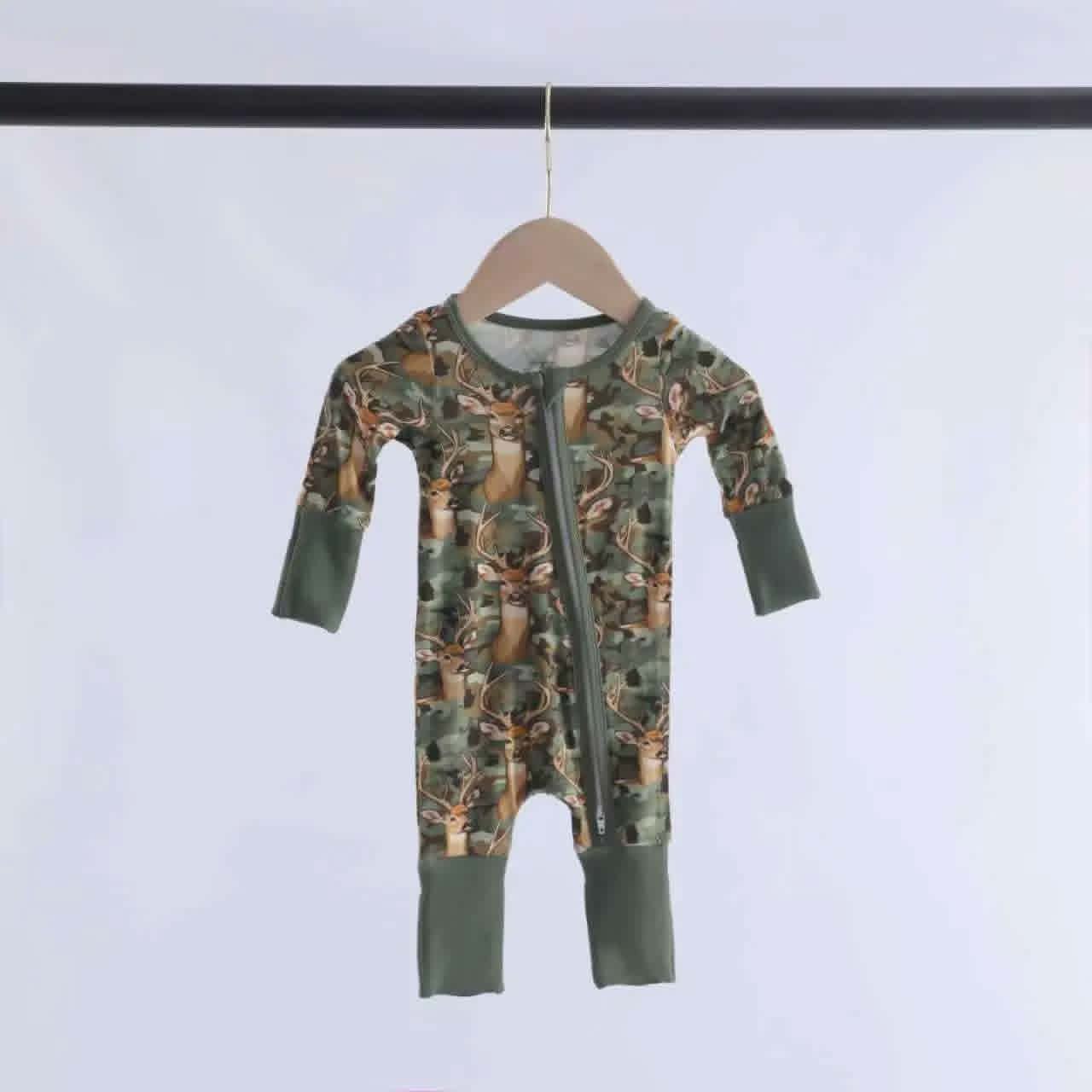 Bamboo Camo Deer Baby Zipper Romper & Sleeper A Touch of Magnolia Boutique