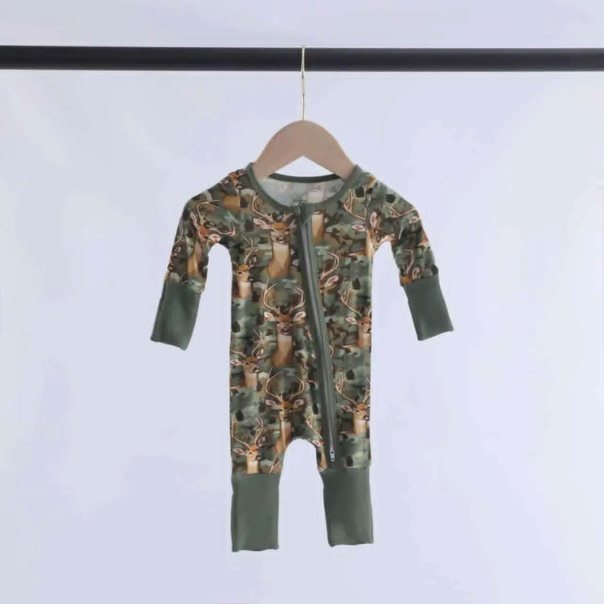 Bamboo Camo Deer Baby Zipper Romper & Sleeper A Touch of Magnolia Boutique