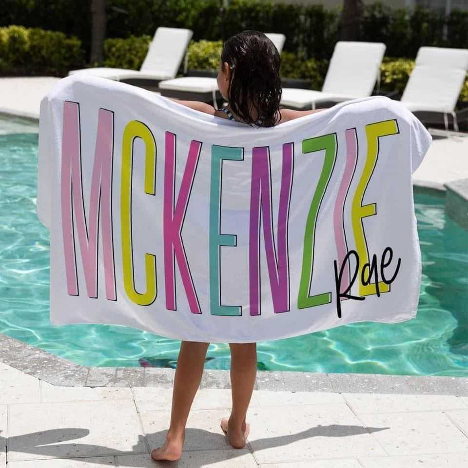 Custom Beach Towel (multiple color and print options)-Pre-Order  A Touch of Magnolia Boutique   