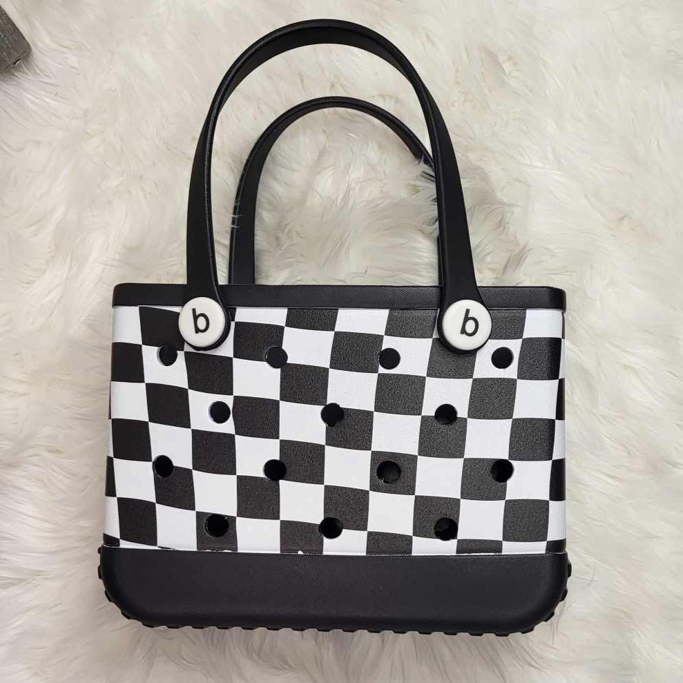 Small EVA bags (multiple solid color and printed options)  A Touch of Magnolia Boutique Black/White Checkered  