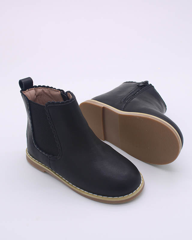 Anna Leather Booties-Black  A Touch of Magnolia Boutique   