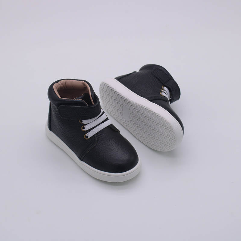 Jax Leather High Top Shoes-Black  A Touch of Magnolia Boutique   