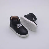 Jax Leather High Top Shoes-Black