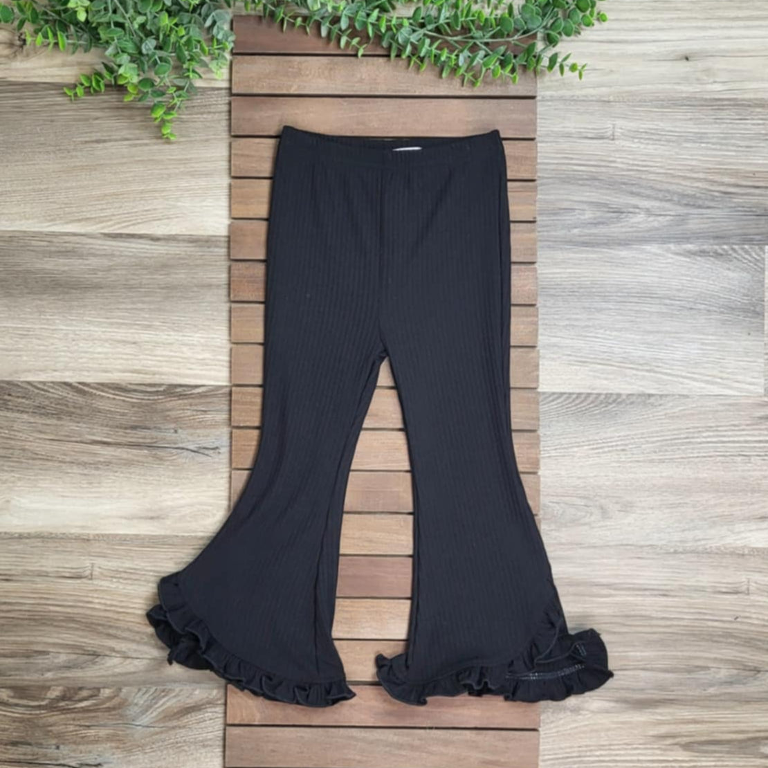 Black Ribbed Flare Leggings A Touch of Magnolia Boutique