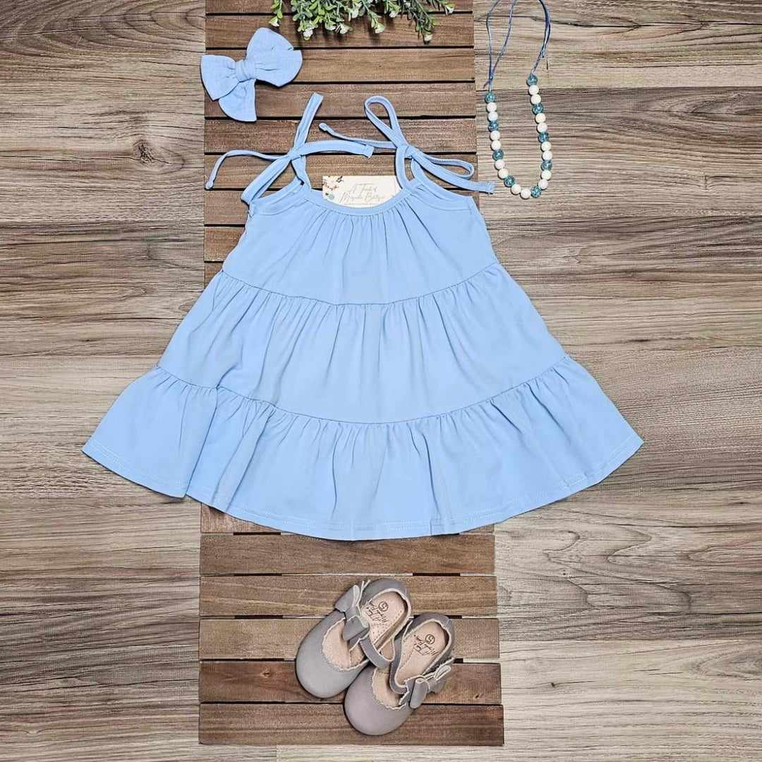 Blue Tier Spaghetti Tie Strap Dress  A Touch of Magnolia Boutique   