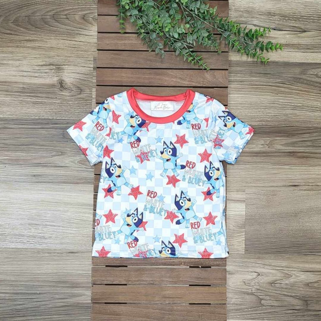 Boys Red White & Bluey Patriotic Top  A Touch of Magnolia Boutique   