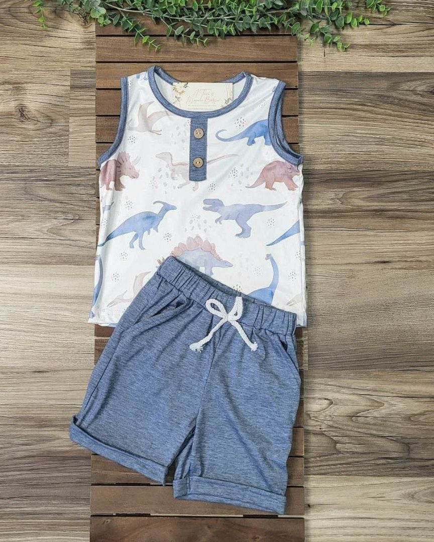 Boys Dinosaur Top and Shorts Set  A Touch of Magnolia Boutique   