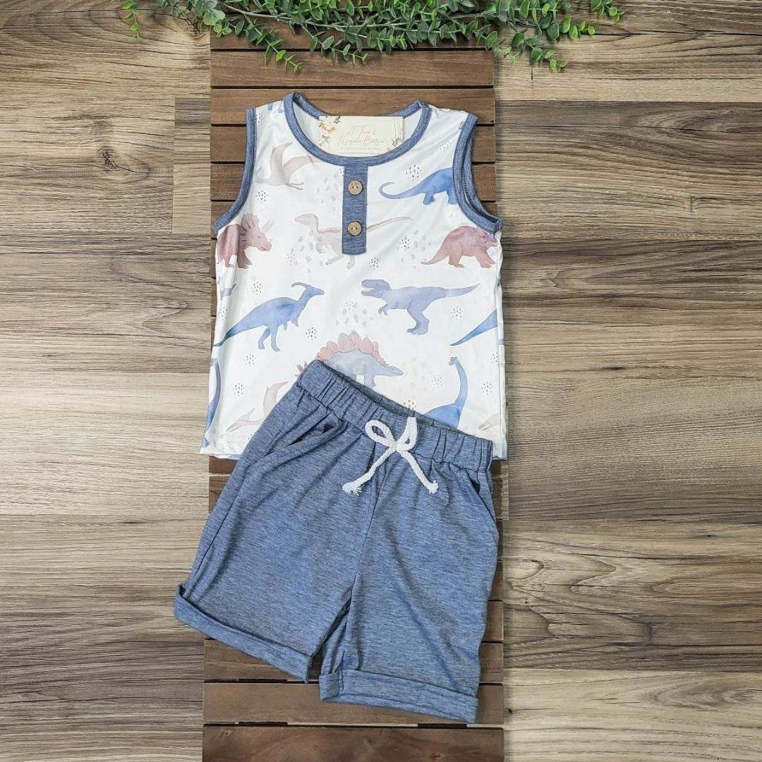 Boys Dinosaur Top and Shorts Set  A Touch of Magnolia Boutique   