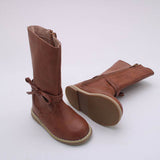 Danielle Tall Leather Boots-Brown