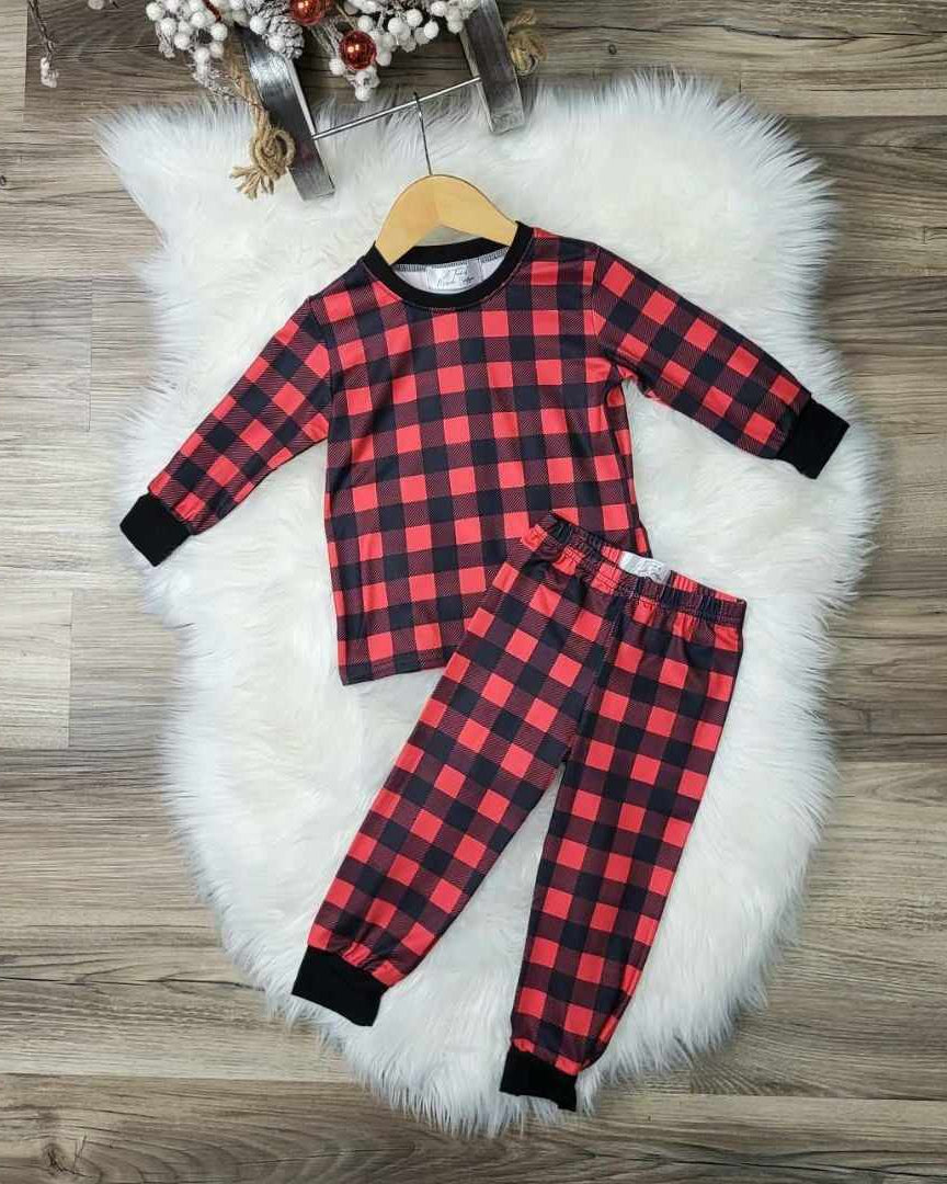 Buffalo Plaid Pajama Set (sizes 3t, 4t, 6, 7 and 8 available)  A Touch of Magnolia Boutique   