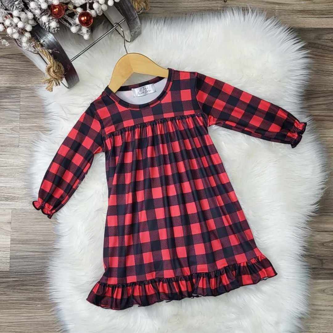 Buffalo Plaid Pajama Gown  A Touch of Magnolia Boutique   
