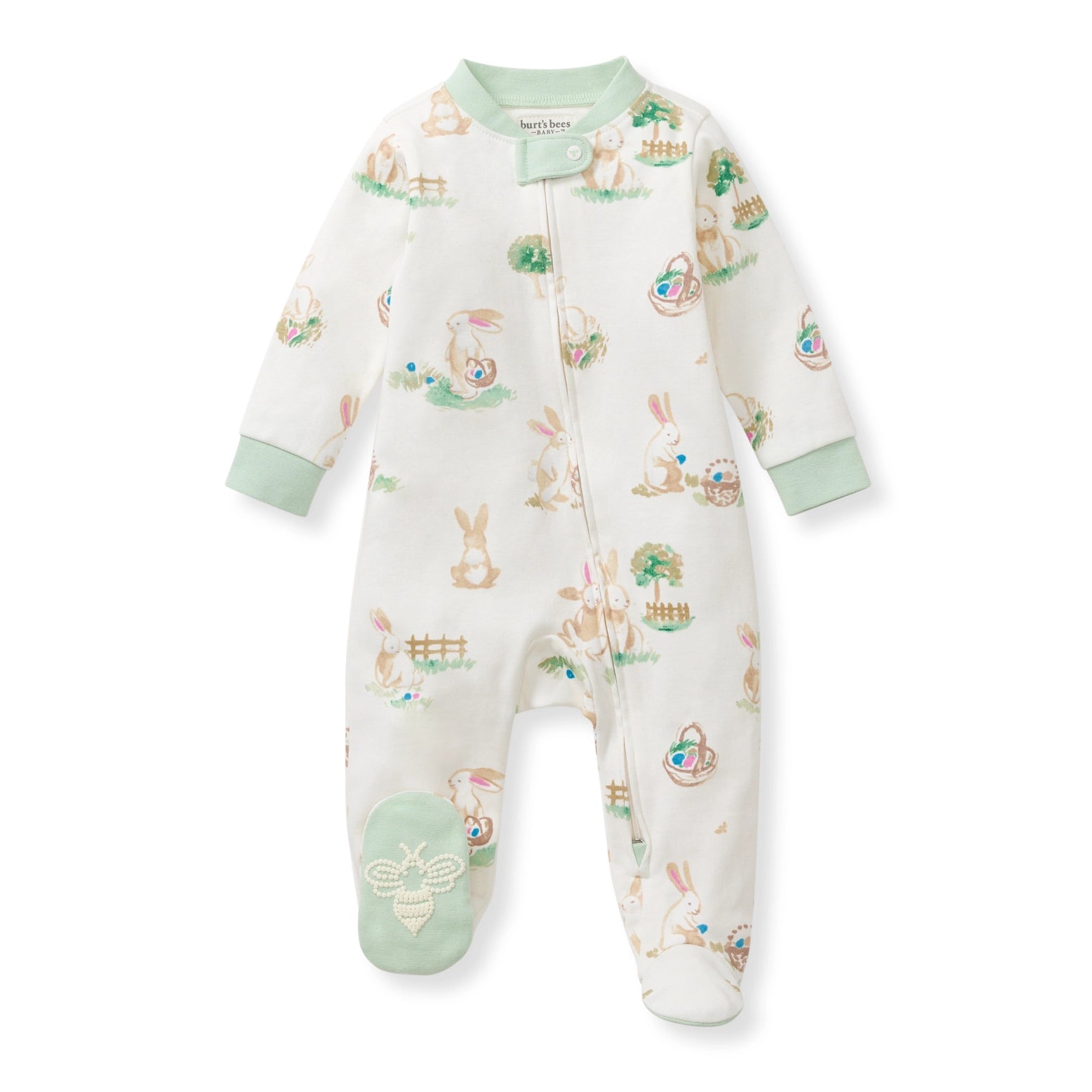Baby Bunny Egg Hunt Organic Cotton Zipper Sleep/Play A Touch of Magnolia Boutique
