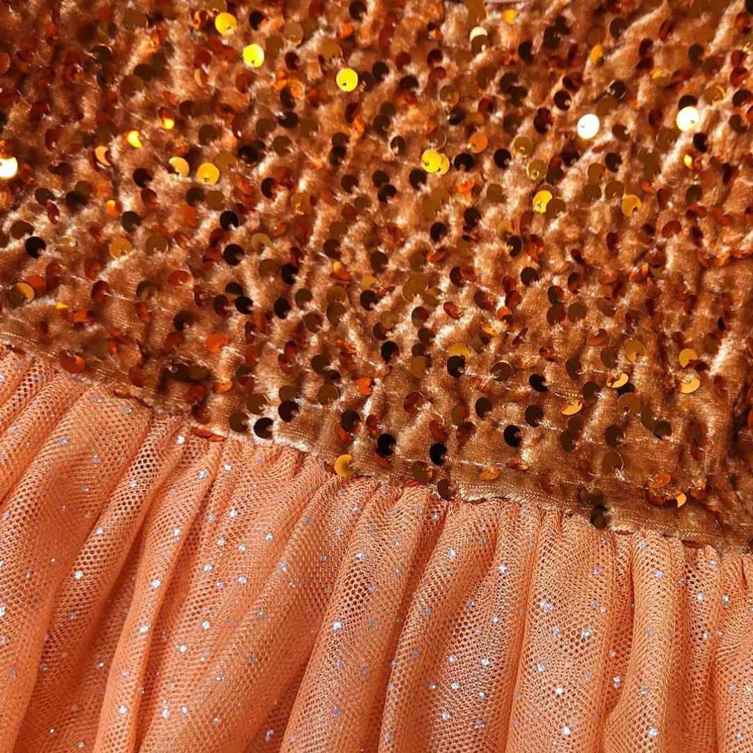 Orange Sequin and Tulle Dress  A Touch of Magnolia Boutique   