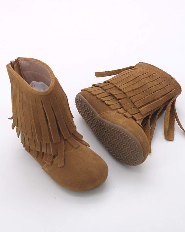 Brynlee Fringe Suede Boots-Camel  A Touch of Magnolia Boutique   