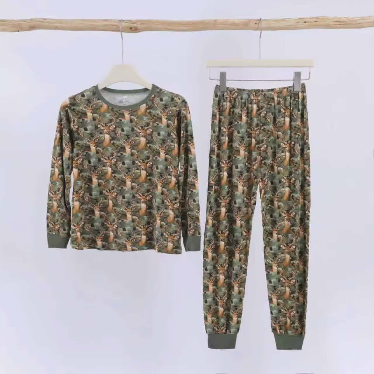 Bamboo Camo Deer Two-Piece Pajama Set A Touch of Magnolia Boutique